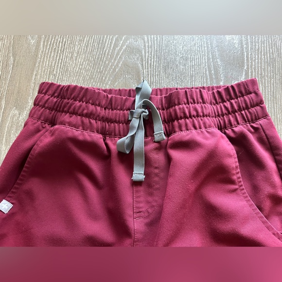 Women's Burgundy Zamora 2.0 ™ - High Waisted Petite Jogger Scrub Pants - Picture 2 of 5